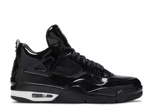 Кроссовки AIR JORDAN 4 RETRO 11LAB4 'BLACK PATENT LEATHER', черный