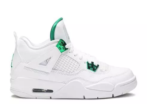 Кроссовки AIR JORDAN 4 RETRO GS 'GREEN METALLIC', белый