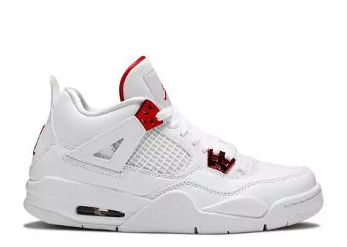 Кроссовки AIR JORDAN 4 RETRO GS 'RED METALLIC', белый