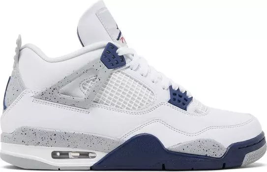 Кроссовки Air Jordan 4 Retro Midnight Navy, белый
