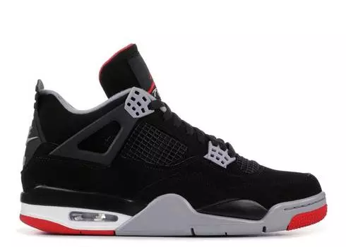 Кроссовки AIR JORDAN 4 RETRO OG 'BRED' 2019, черный