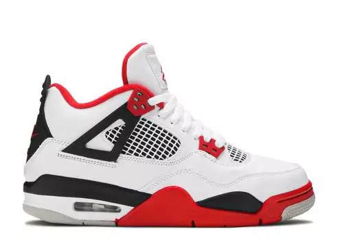 Кроссовки AIR JORDAN 4 RETRO OG GS 'FIRE RED' 2020, белый