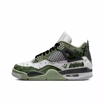 Кроссовки Air Jordan 4 Vintage Basketball Shoes Unisex Mid-top Green/black, белый