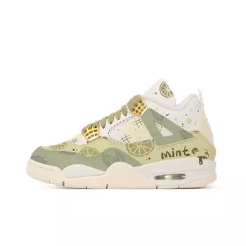 Кроссовки Air Jordan 4 Vintage Basketball Shoes Women's Mid-top Green/White, белый