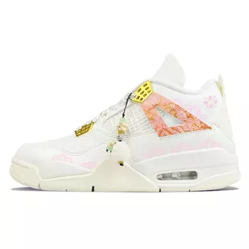 Кроссовки Air Jordan 4 Vintage Basketball Shoes Women's Mid-top White/Pink, белый