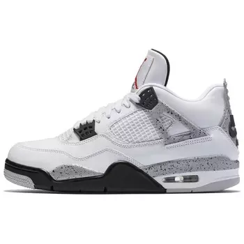 Кроссовки Air Jordan 4 Vintage Basketball Shoes Unisex Mid-top White/Gray, белый/серый