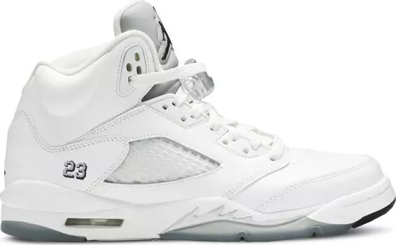 Кроссовки Air Jordan 5 Retro BG Metallic White, белый