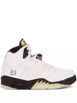 Кроссовки Air Jordan 5 Retro Earth/Metallic Gold/Sail/Muslin, белый
