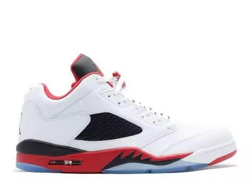 Кроссовки AIR JORDAN 5 RETRO LOW 'FIRE RED' 2016, белый