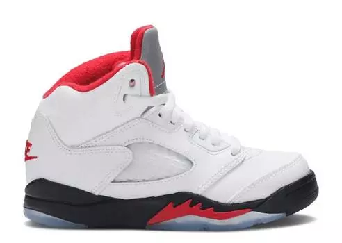 Кроссовки AIR JORDAN 5 RETRO PS 'FIRE RED' 2020, белый