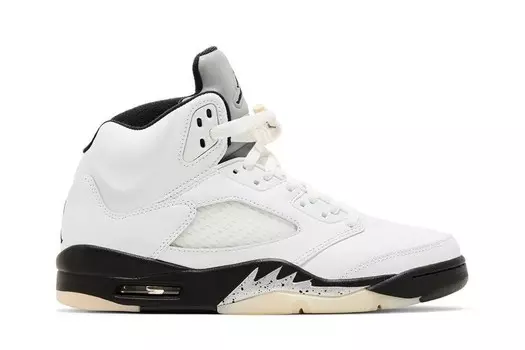 Кроссовки Air Jordan 5 Retro White Black, белый