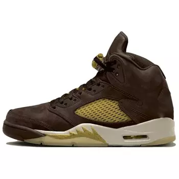 Кроссовки Air Jordan 5 Vintage Basketball Shoes Men Mid-top Brown, коричневый