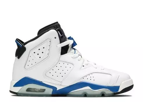 Кроссовки AIR JORDAN 6 RETRO BG 'SPORT BLUE', белый