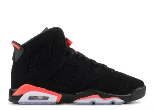 Кроссовки AIR JORDAN 6 RETRO GS 'INFRARED' 2019, черный
