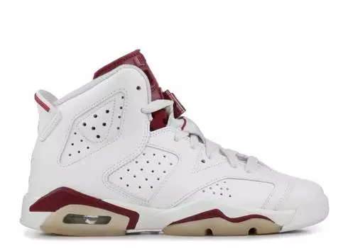 Кроссовки AIR JORDAN 6 RETRO GS 'MAROON' 2016 INTERNATIONAL RELEASE, белый