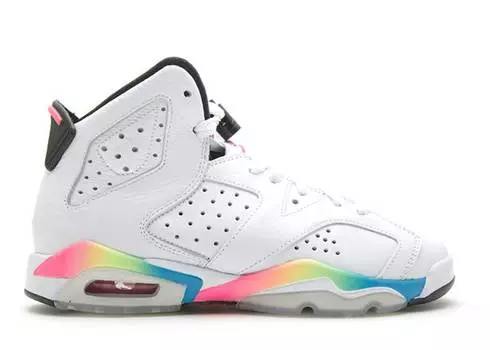Кроссовки AIR JORDAN 6 RETRO GS 'PINK FLASH', белый