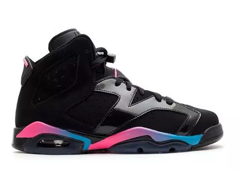 Кроссовки AIR JORDAN 6 RETRO GS 'PINK FLASH', черный