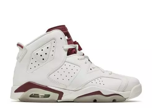 Кроссовки AIR JORDAN 6 RETRO OG BG 'MAROON' 2015, белый