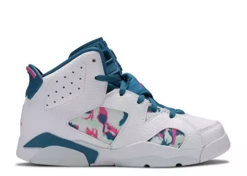 Кроссовки AIR JORDAN 6 RETRO PS 'GREEN ABYSS', белый