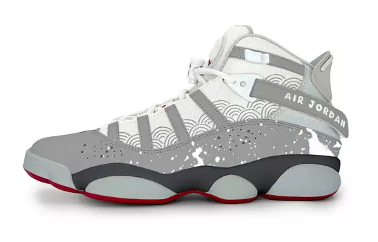 Кроссовки Air Jordan 6 Rings Vintage Basketball Shoes Men High-top Grey/white, серый/черный/кремовый