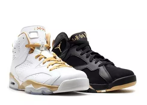 Кроссовки AIR JORDAN 7/6 RETRO 'GOLDEN MOMENTS PACK', разноцветный