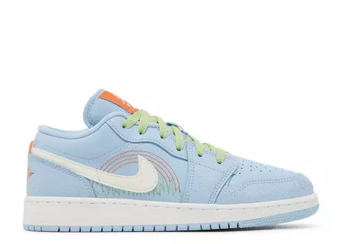 Кроссовки Air Jordan Air Jordan 1 Low Se Gs 'Blue Stitch', синий