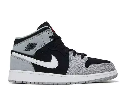 Кроссовки Air Jordan Air Jordan 1 Mid Se Gs 'Elephant Toe', серый
