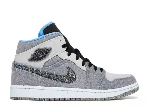 Кроссовки Air Jordan Air Jordan 1 Mid 'Crater Grey University Blue', серый