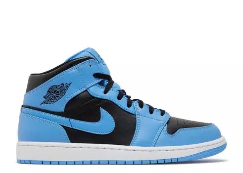 Кроссовки Air Jordan Air Jordan 1 Mid 'University Blue Black', синий