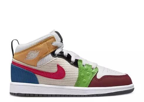 Кроссовки Air Jordan Air Jordan 1 Mid Se Ps 'Messy Room', разноцветный