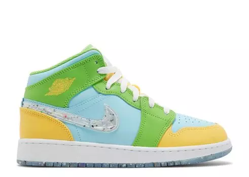 Кроссовки Air Jordan Air Jordan 1 Mid Se Gs 'Recycled Grind', синий