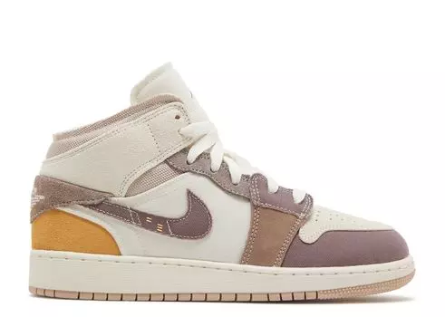 Кроссовки Air Jordan Air Jordan 1 Mid Se Craft Gs 'Inside Out - Taupe Haze', коричневый