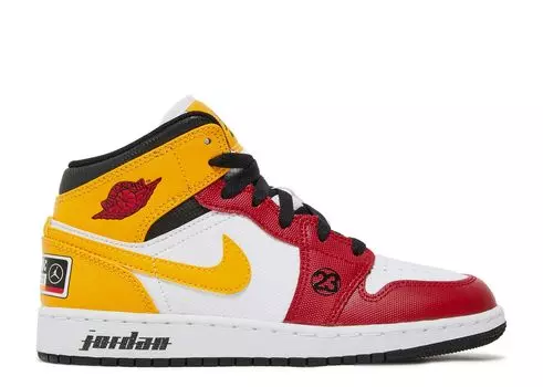 Кроссовки Air Jordan Air Jordan 1 Mid Se Gs 'Motorsport', белый