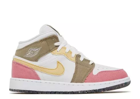 Кроссовки Air Jordan Air Jordan 1 Mid Se Gs 'Pastel Grind', белый