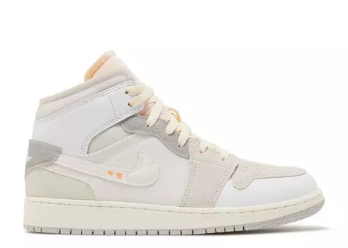 Кроссовки Air Jordan Air Jordan 1 Mid Se Craft Gs 'Inside Out', белый
