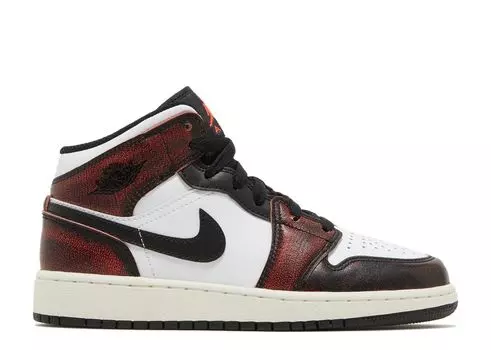 Кроссовки Air Jordan Air Jordan 1 Mid Se Gs 'Wear-Away', белый