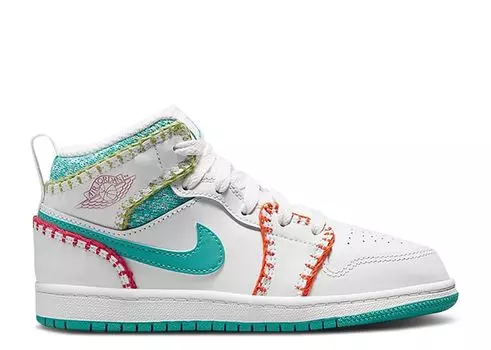 Кроссовки Air Jordan Air Jordan 1 Mid Se Ps 'Multi Knit', белый