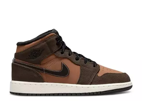 Кроссовки Air Jordan Air Jordan 1 Mid Se Gs 'Earth Tone', коричневый
