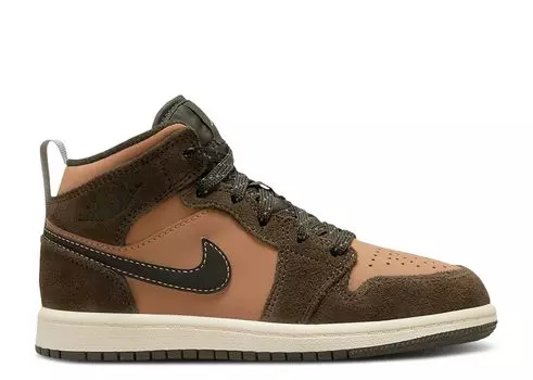 Кроссовки Air Jordan Air Jordan 1 Mid Se Ps 'Earth Tone', коричневый