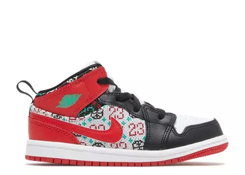 Кроссовки Air Jordan Air Jordan 1 Mid Se Td 'Ugly Christmas Sweater', красный