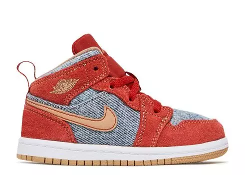 Кроссовки Air Jordan Air Jordan 1 Mid Se Td 'Denim Red', красный