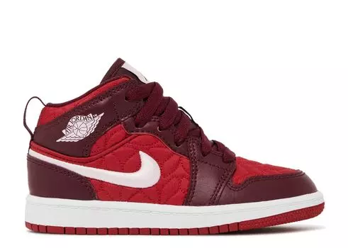 Кроссовки Air Jordan Air Jordan 1 Mid Se Ps 'Red Quilted', красный