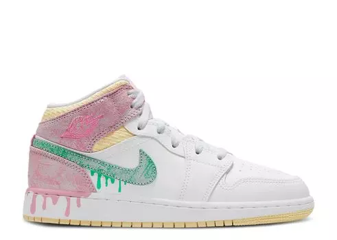Кроссовки Air Jordan Air Jordan 1 Mid Se Ps 'Ice Cream', белый