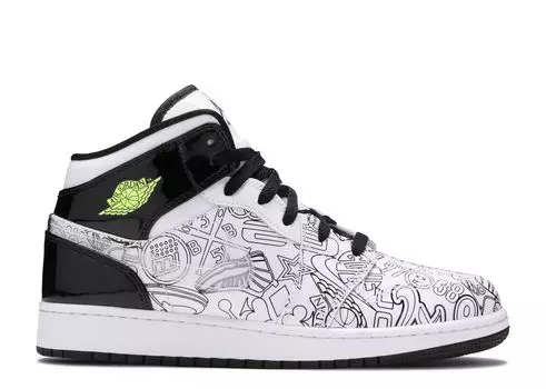 Кроссовки Air Jordan Air Jordan 1 Mid Se Gs 'Diy', белый