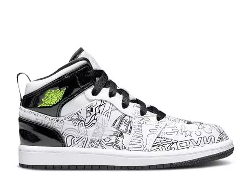 Кроссовки Air Jordan Air Jordan 1 Mid Se Ps 'Diy', белый
