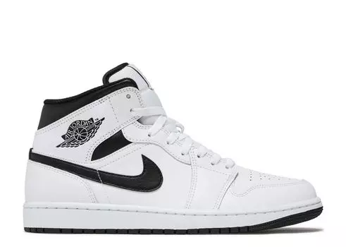 Кроссовки Air Jordan Air Jordan 1 Mid 'White Black', белый