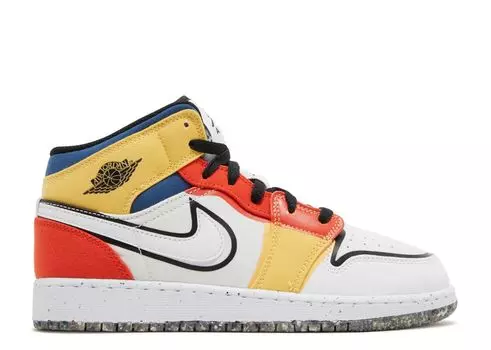 Кроссовки Air Jordan Air Jordan 1 Mid Se Gs 'Multi-Color Canvas', белый