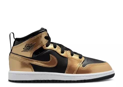 Кроссовки Air Jordan Air Jordan 1 Mid Se Ps 'Metallic Gold Black', черный