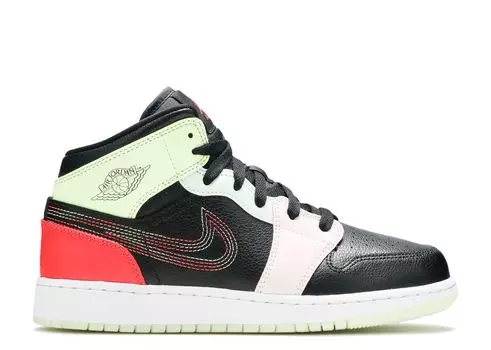 Кроссовки Air Jordan Air Jordan 1 Mid 'Glow In The Dark', разноцветный