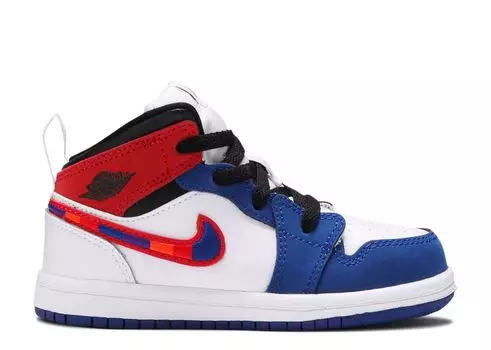 Кроссовки Air Jordan Air Jordan 1 Mid Se Td 'Multicolored Swoosh', белый